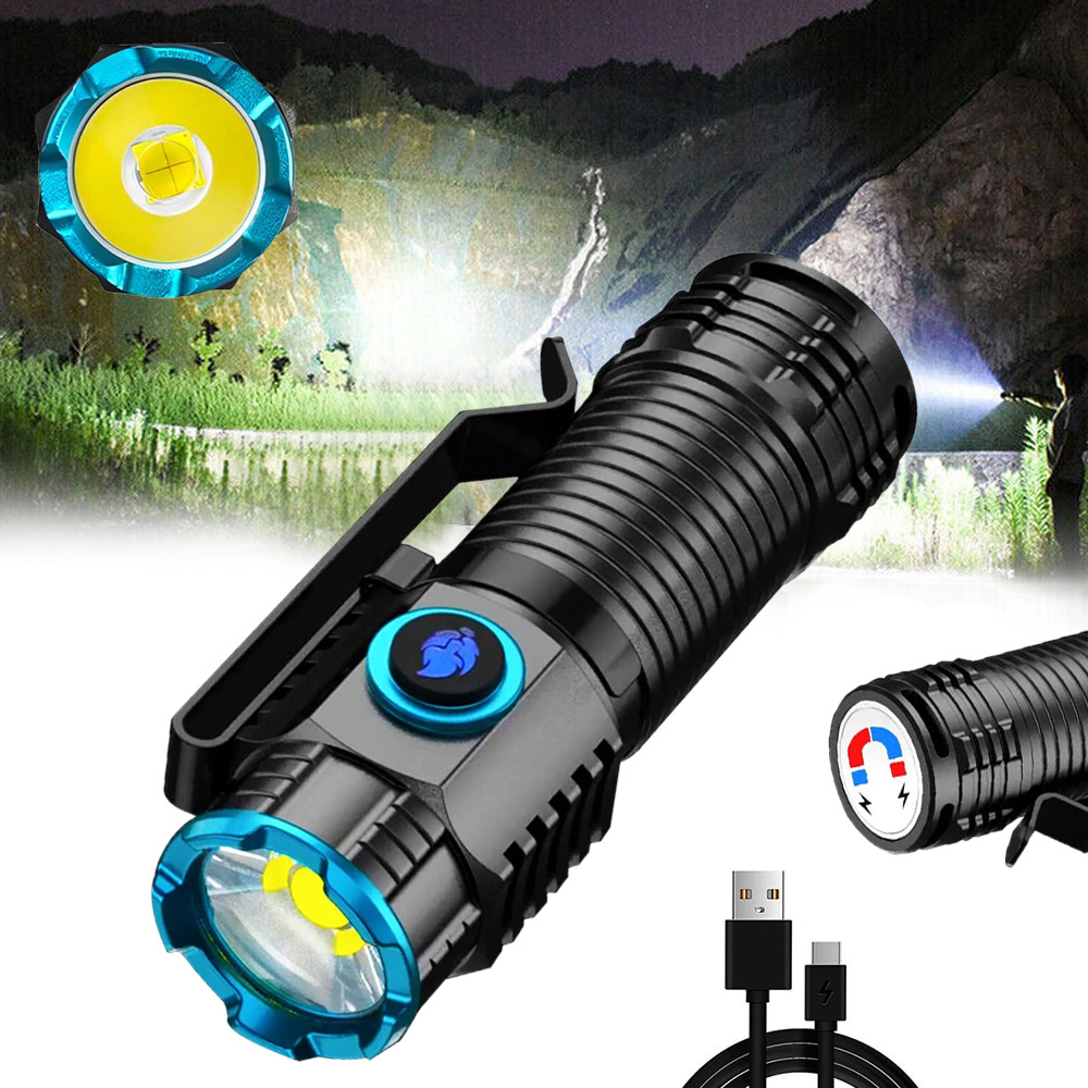Street Fashion Blog - 強力な XHP50 LED 懐中電灯ミニ EDC ペンクリップトーチテールマグネット付きキャンプ釣り緊急懐中電灯帽子クリップライト
