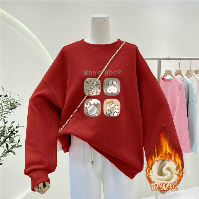 Oversized Crewneck Fleece - レディース レイジースタイル クルーネック スウェットシャツ 秋冬 フリース裏地