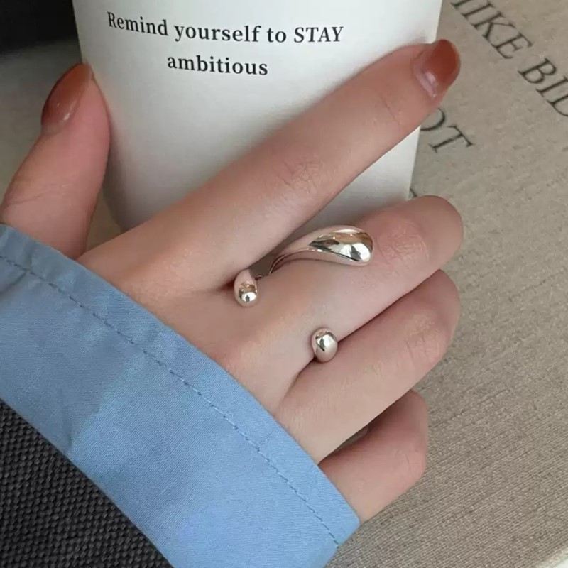 Street Fashion Rings - PANJBJ 925 スターリングシルバー不規則なリング女性のためのミニマリストパンクヒップホップ人格多用途クールオープンジュエリードロップシッピング