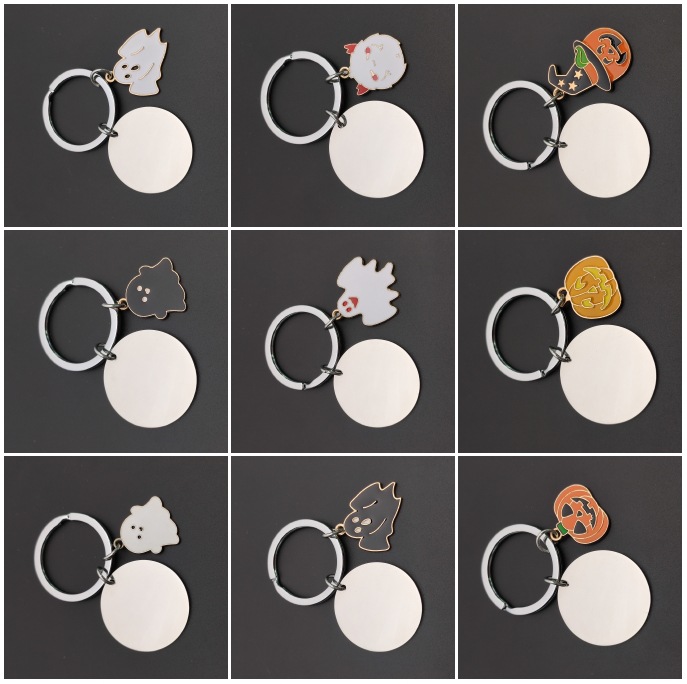 Street Fashion Rings - 創造性あふれるメタルキーホルダー ハロウィン キュートで楽しい個性的なストリートストール人気ファッションキーリング カスタム卸売お土産ギフト