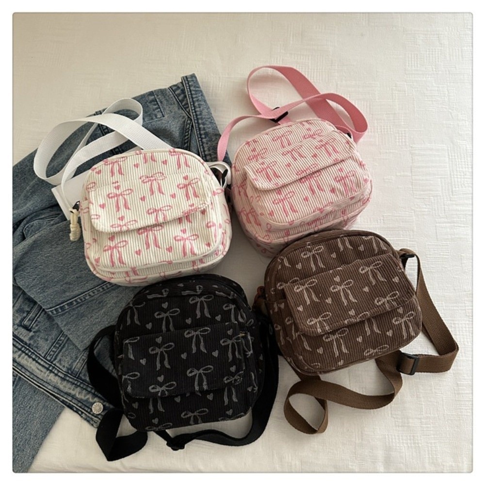 Street Fashion Korean - 女性のコーデュロイ小さなショルダーバッグティーンエイジャーガールクロスボディバッグボルサかわいいトート学生ストリート韓国原宿メッセンジャーバッグ