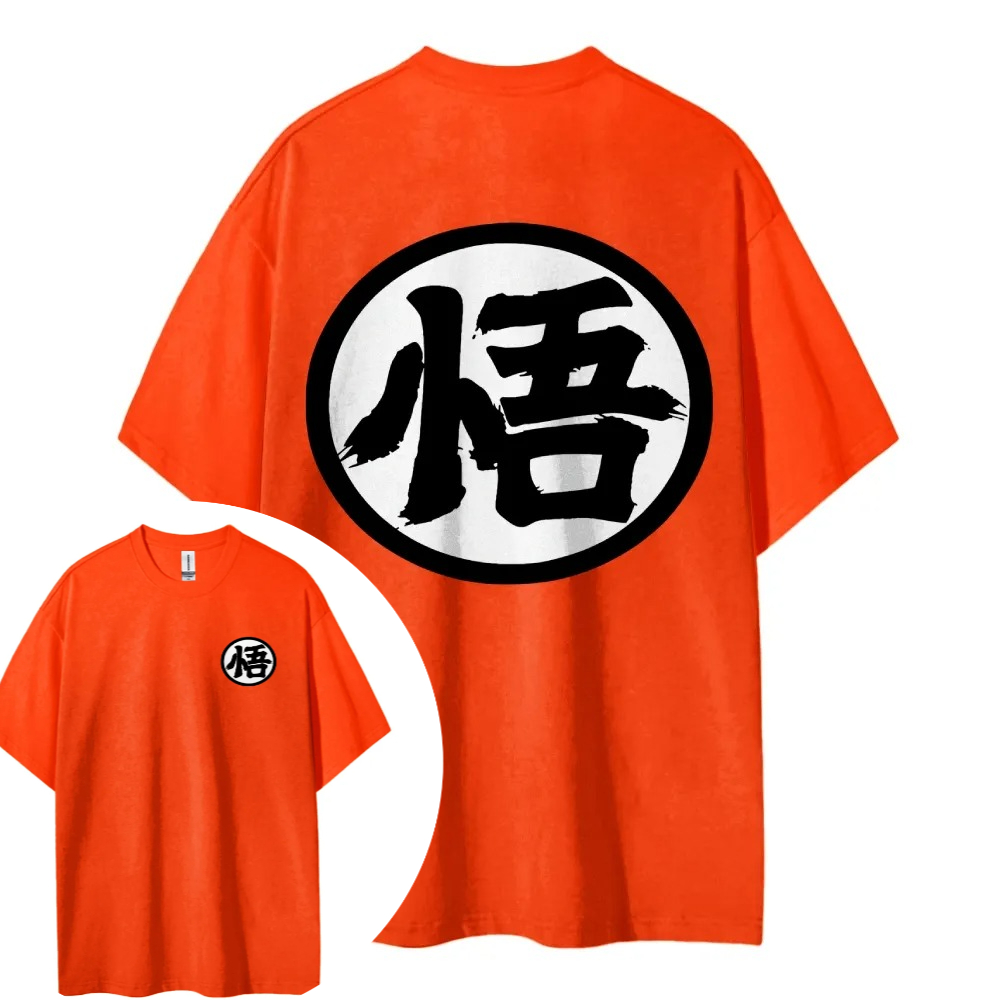 Street Fashion Japan Brand - ドラゴンボール熱血アニメトレンド半袖メンズファッショントレンドブランドストリートルーズカップルトップ服快適なルーズ