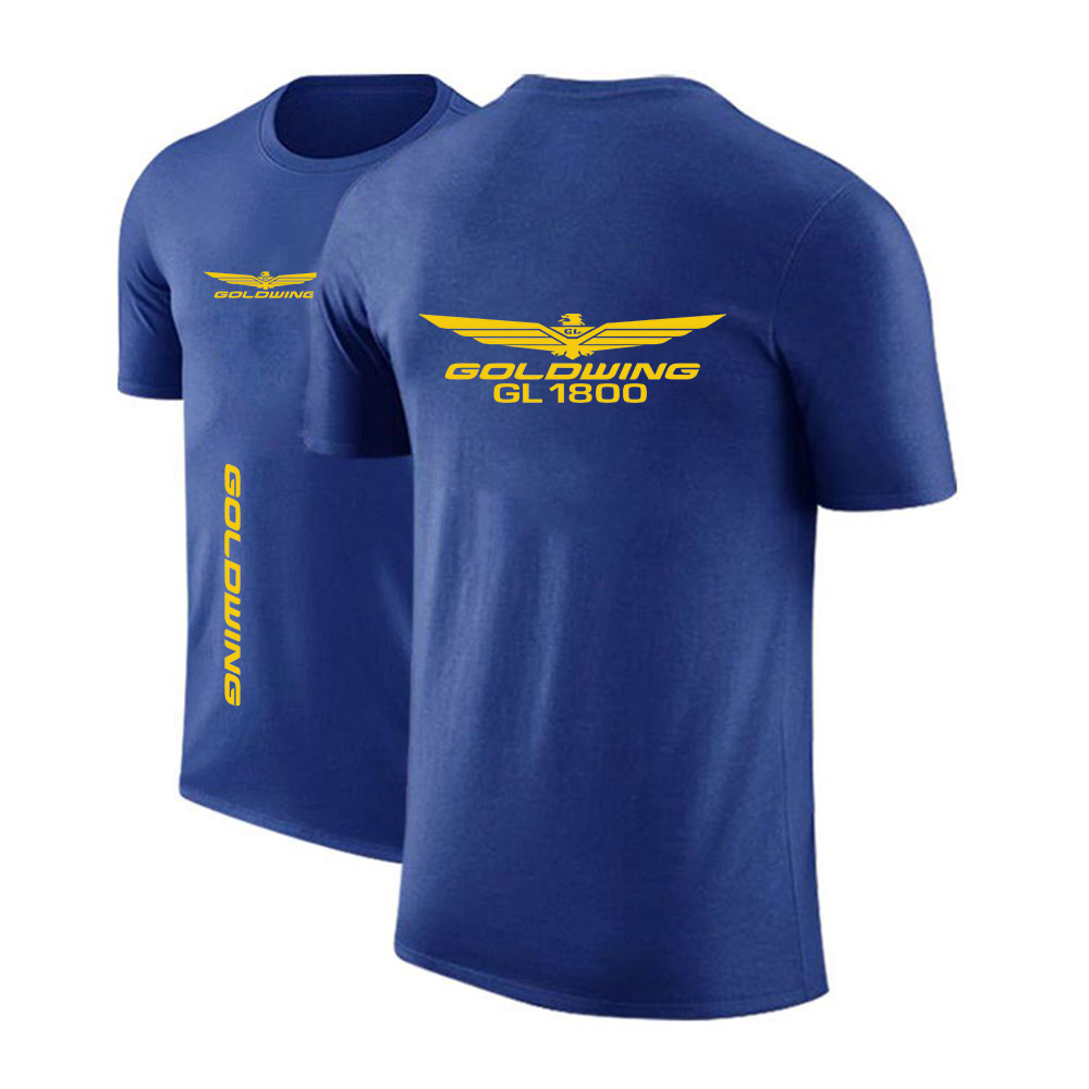 Street Fashion Japan Brand - 2025 夏の男のハイストリートトレンディな Tシャツゴールドウィング GL1800 日本バイクロゴプリントファッションブランドプレミアムラウンドネックトップ