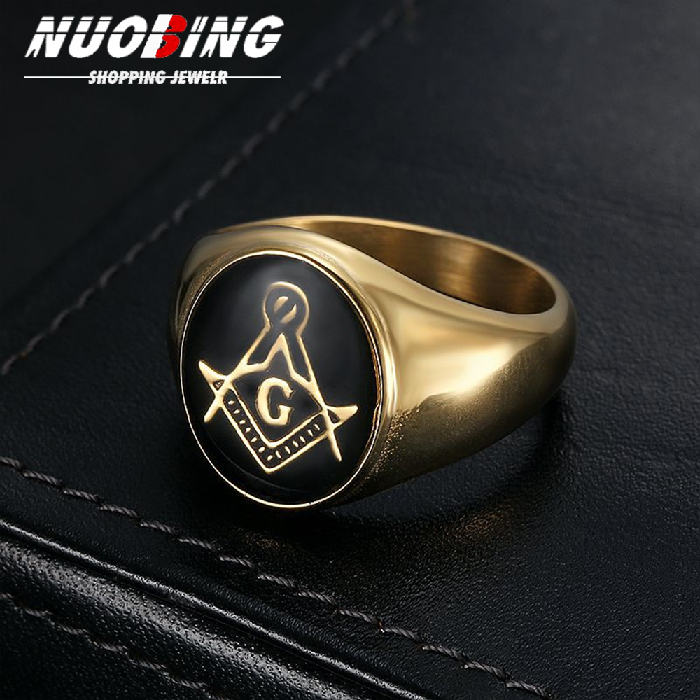 男性ヴィンテージ 316L ステンレス鋼丸みフリーメイソンリ - Street Fashion Rings のレビューと価格