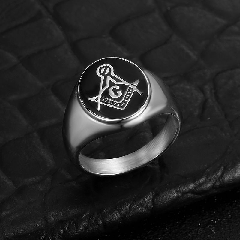 男性ヴィンテージ 316L ステンレス鋼丸みフリーメイソンリ - Street Fashion Rings のレビューと価格