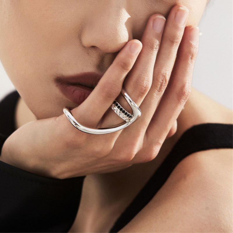 女性のためのVENTFILLE-925スターリングシルバーダ - Street Fashion Rings のレビューと価格