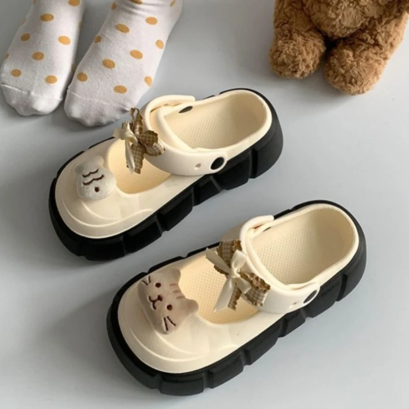 新しい可愛いDIY猫魚柄ファッションクロッグ、女性用室内スト - Street Fashion Korean のレビューと価格