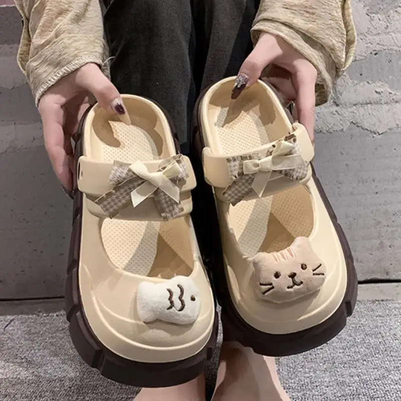 新しい可愛いDIY猫魚柄ファッションクロッグ、女性用室内スト - Street Fashion Korean のレビューと価格