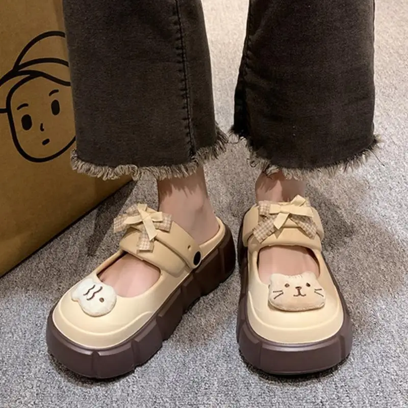 新しい可愛いDIY猫魚柄ファッションクロッグ、女性用室内スト - Street Fashion Korean のレビューと価格