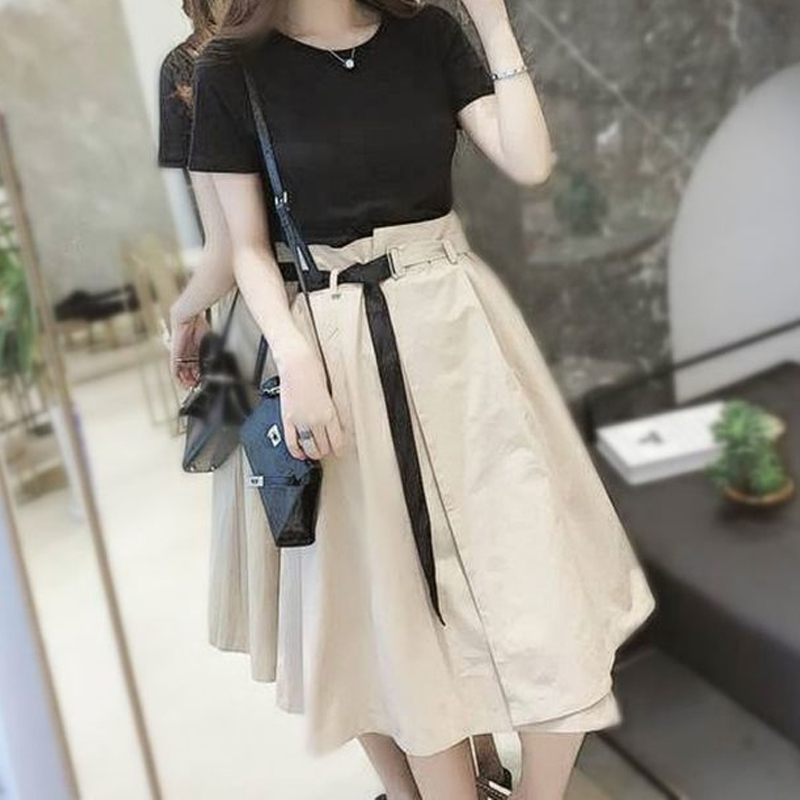 女性用ラウンドネック半袖スリムTシャツ,女性用スーツ,単色, - Street Fashion Korean のレビューと価格