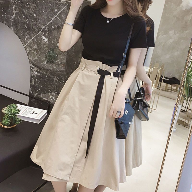女性用ラウンドネック半袖スリムTシャツ,女性用スーツ,単色, - Street Fashion Korean のレビューと価格