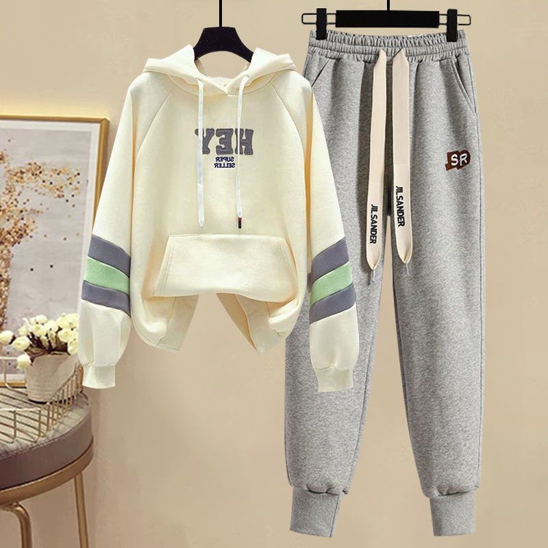 春と秋の女性用スポーツセット新しい韓国語バージョンカラーブロ - Street Fashion Korean のレビューと価格