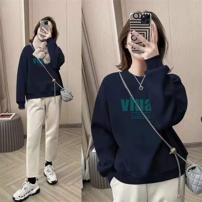 女性用オーバーサイズクルーネックスウェットシャツ、フリース裏 - Oversized Crewneck Fleece のレビューと価格