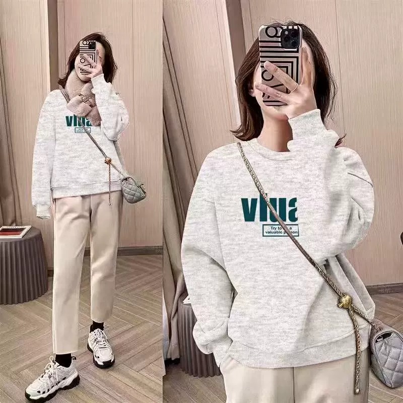 女性用オーバーサイズクルーネックスウェットシャツ、フリース裏 - Oversized Crewneck Fleece のレビューと価格