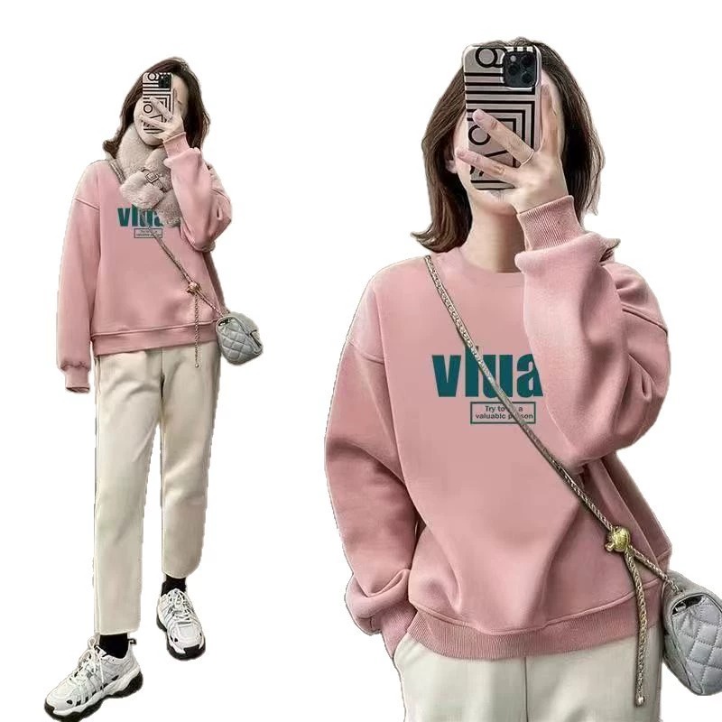 女性用オーバーサイズクルーネックスウェットシャツ、フリース裏 - Oversized Crewneck Fleece のレビューと価格