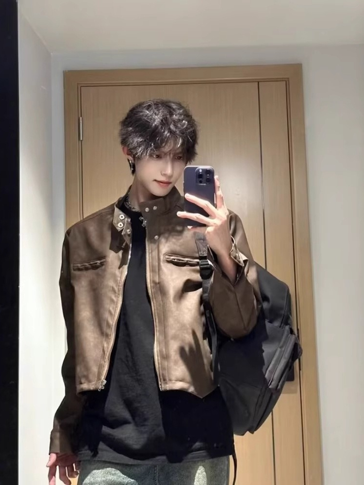 ハイストリートクールスタイルPUレザージャケットメンズショー - Street Fashion Japan Brand のレビューと価格