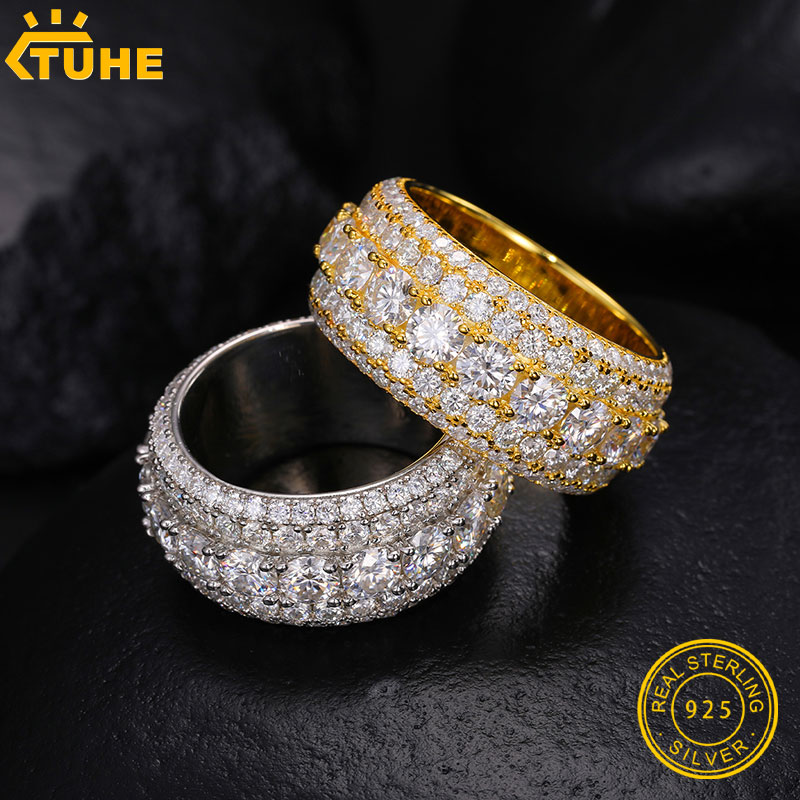 TUHE ユニセックス アイスアウト モアサナイト メンズリ - Street Fashion Rings のレビューと価格