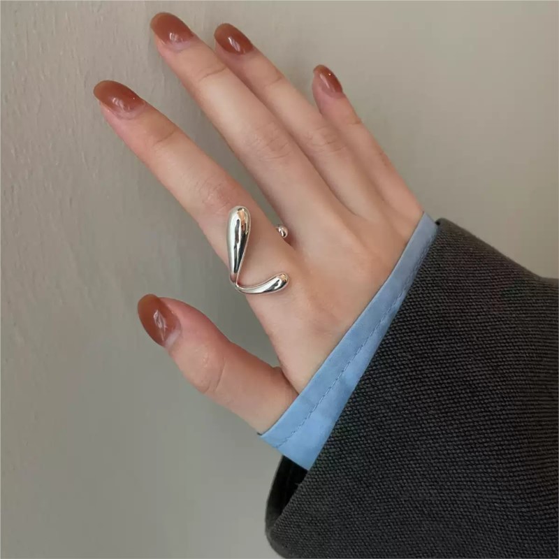 PANJBJ 925 スターリングシルバー不規則なリング女性 - Street Fashion Rings のレビューと価格