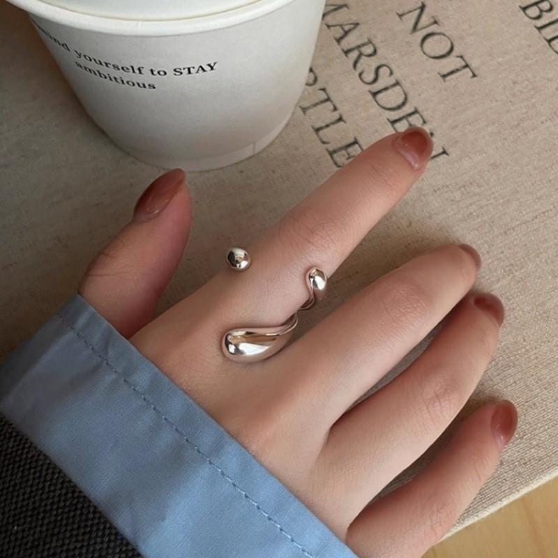 PANJBJ 925 スターリングシルバー不規則なリング女性 - Street Fashion Rings のレビューと価格