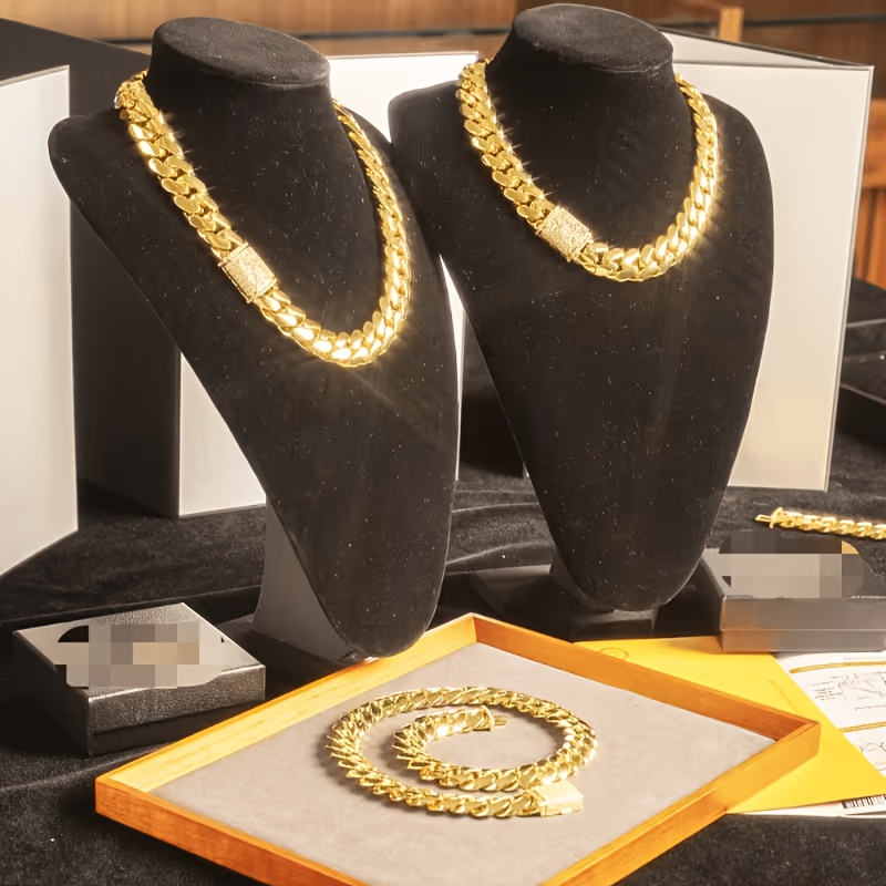 15mmメンズヒップホップマイアミキューバンチェーン、18K - Street Fashion Blog のレビューと価格