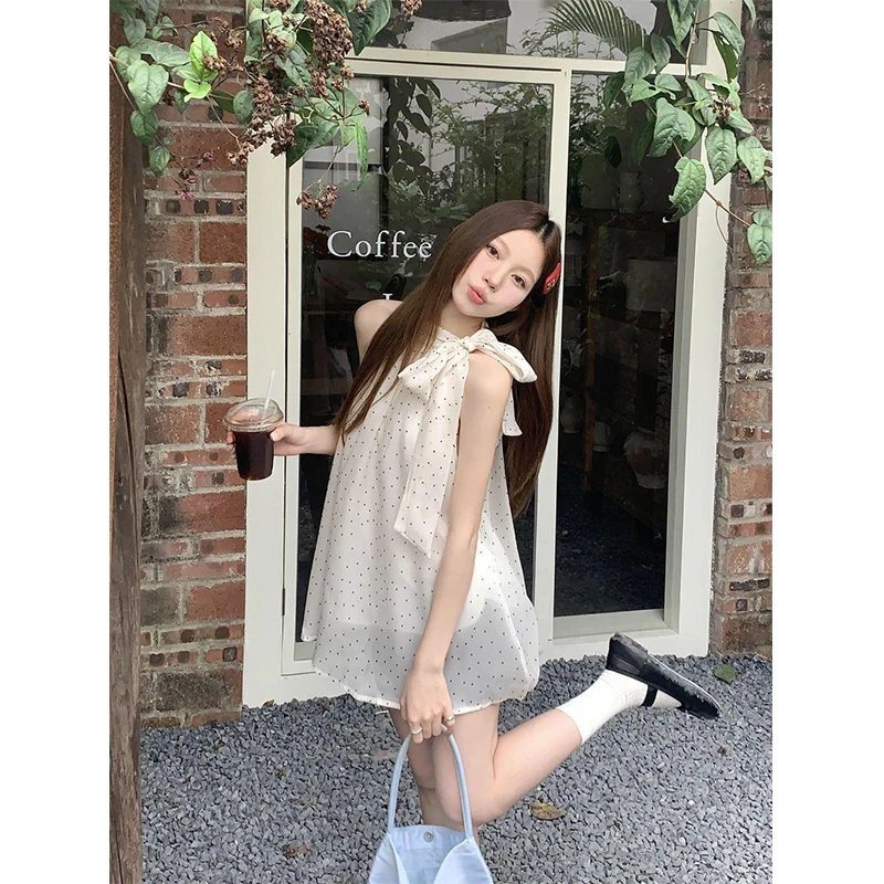 Mexzt-女性のための甘いドットプリントブラウス、エレガン - Street Fashion Korean のレビューと価格