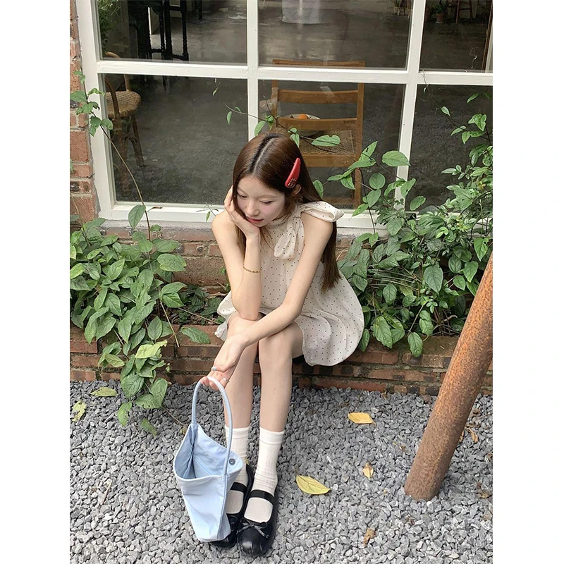 Mexzt-女性のための甘いドットプリントブラウス、エレガン - Street Fashion Korean のレビューと価格