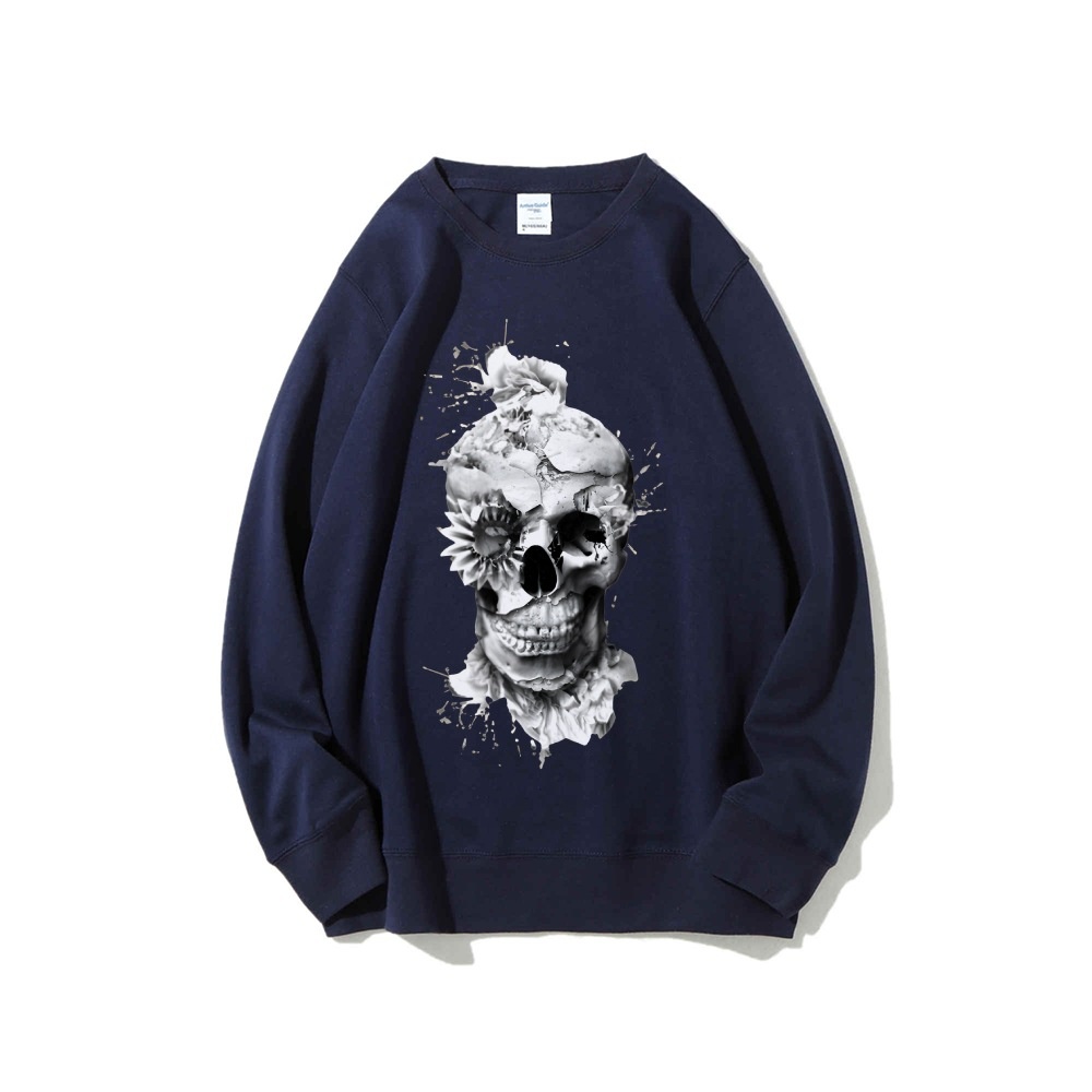 スカルプリントオーバーサイズスウェットシャツルーズカジュアル - Oversized Crewneck Fleece のレビューと価格