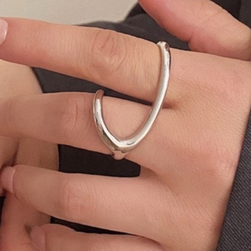 PANJBJ 925 スターリングシルバーラインクロッシング - Street Fashion Rings のレビューと価格
