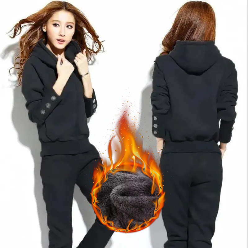 女性用トラックスーツ,2ピース,フード付き,ハイウエストトッ - Street Fashion Korean のレビューと価格