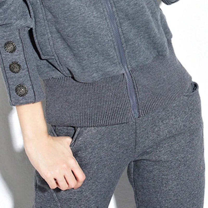 女性用トラックスーツ,2ピース,フード付き,ハイウエストトッ - Street Fashion Korean のレビューと価格