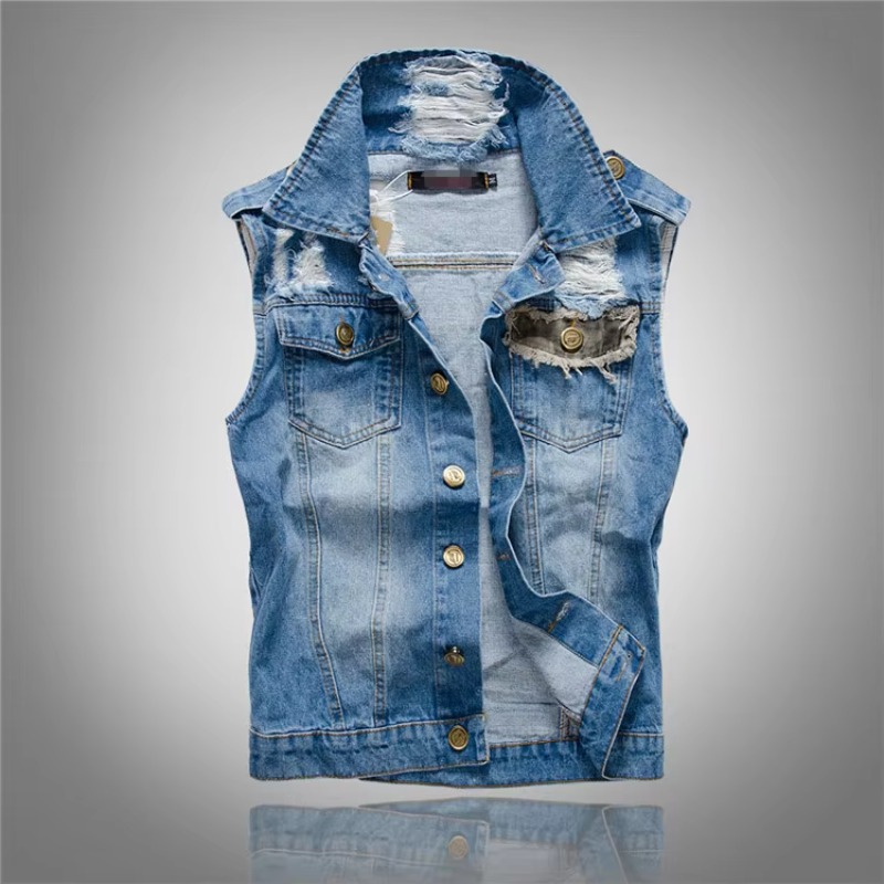 メンズブルーデニムジャケット,スリムフィット,ストリートウェ - Street Fashion Style Male のレビューと価格