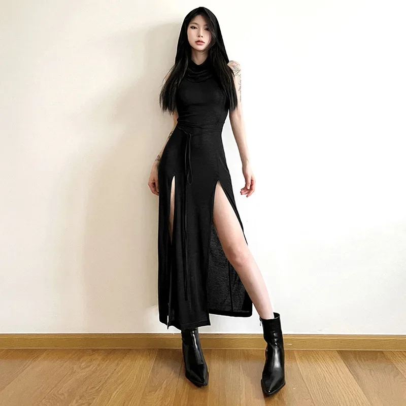 Y2K セクシーなスプリットパーティードレスゴシックフリルメ - Street Fashion Europe のレビューと価格