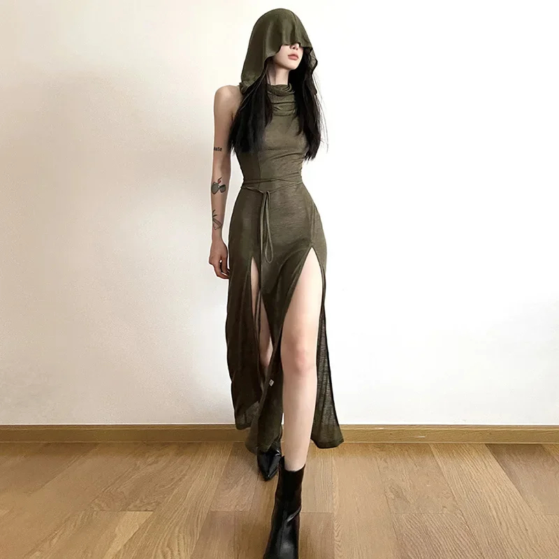 Y2K セクシーなスプリットパーティードレスゴシックフリルメ - Street Fashion Europe のレビューと価格
