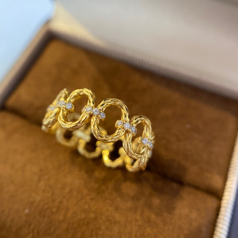ミニマリストヒップホップスタイル中空ダイヤモンドインレイ連動 - Street Fashion Rings のレビューと価格