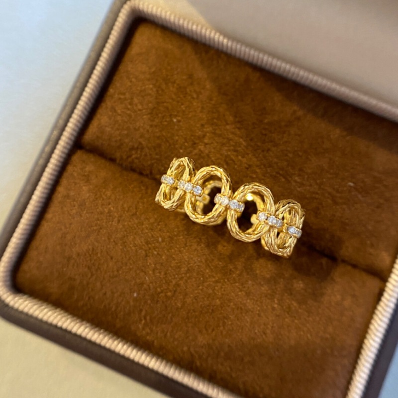 ミニマリストヒップホップスタイル中空ダイヤモンドインレイ連動 - Street Fashion Rings のレビューと価格