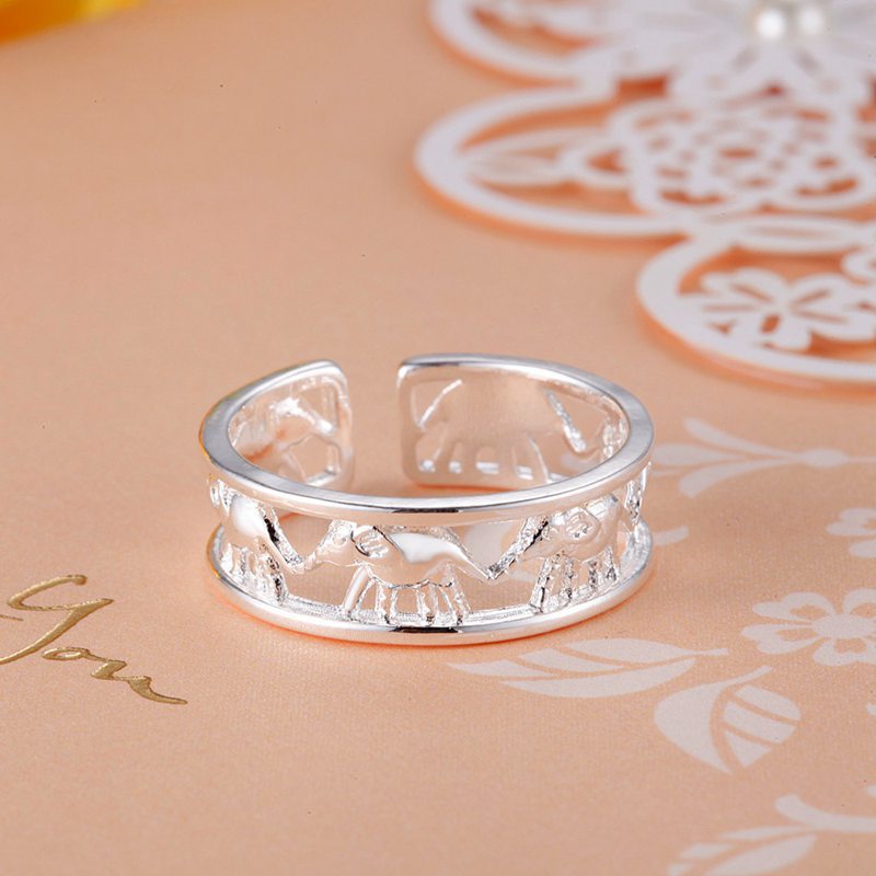 新しいファインファッション 925 スターリングシルバー象リ - Street Fashion Rings のレビューと価格