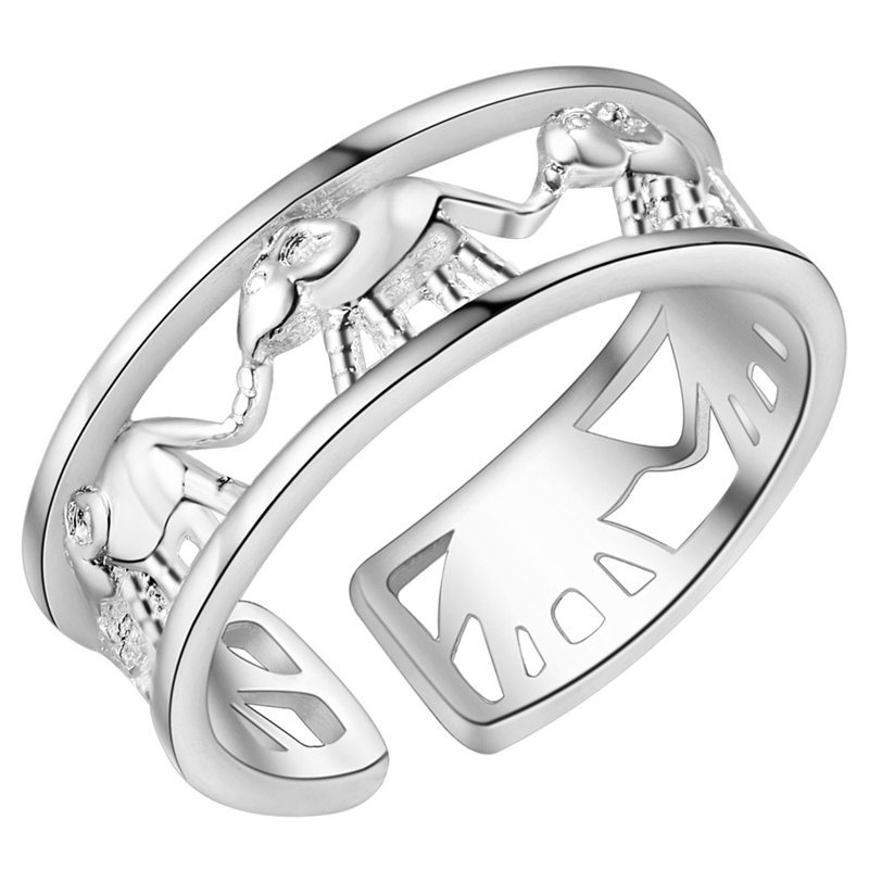 新しいファインファッション 925 スターリングシルバー象リ - Street Fashion Rings のレビューと価格