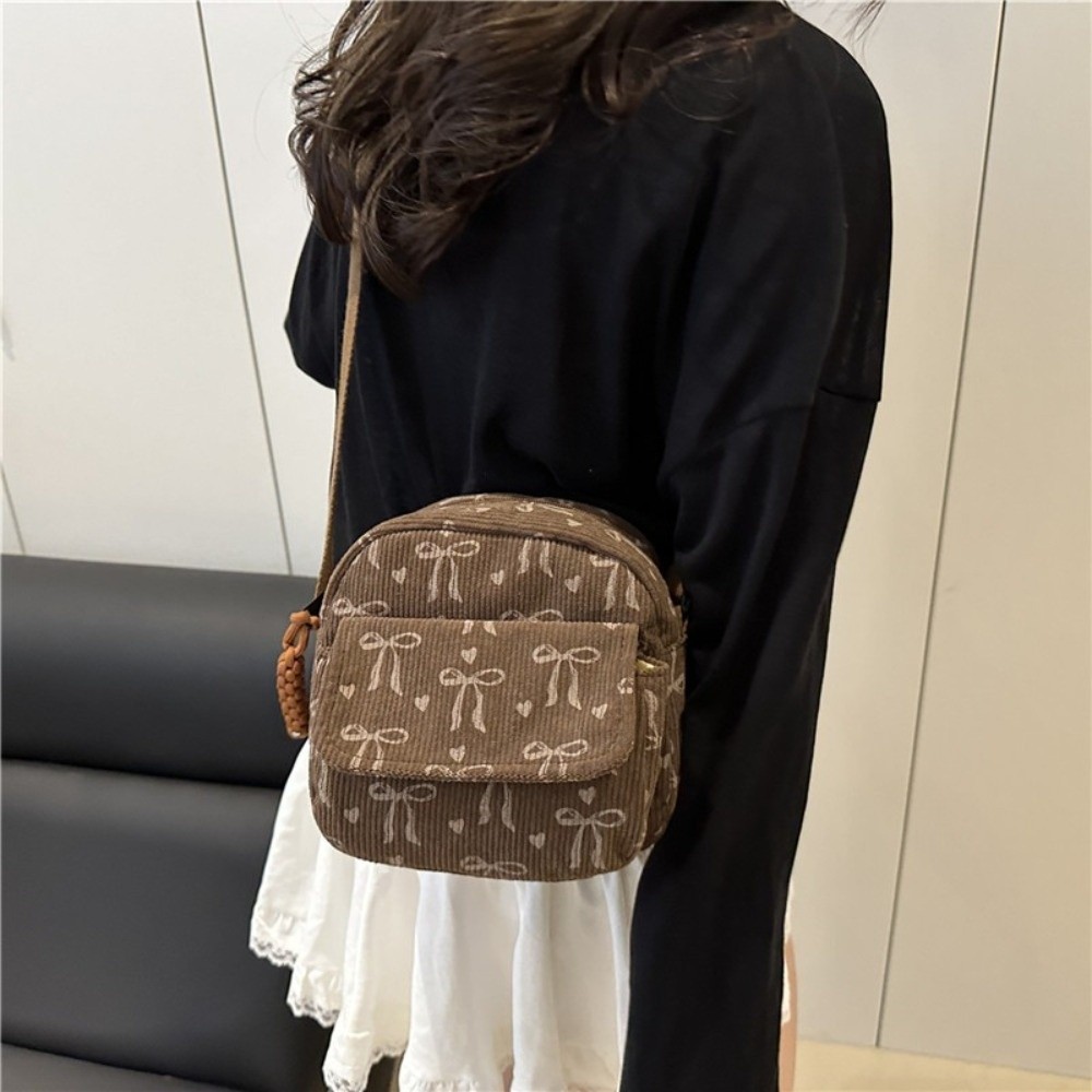 女性のコーデュロイ小さなショルダーバッグティーンエイジャーガ - Street Fashion Korean のレビューと価格