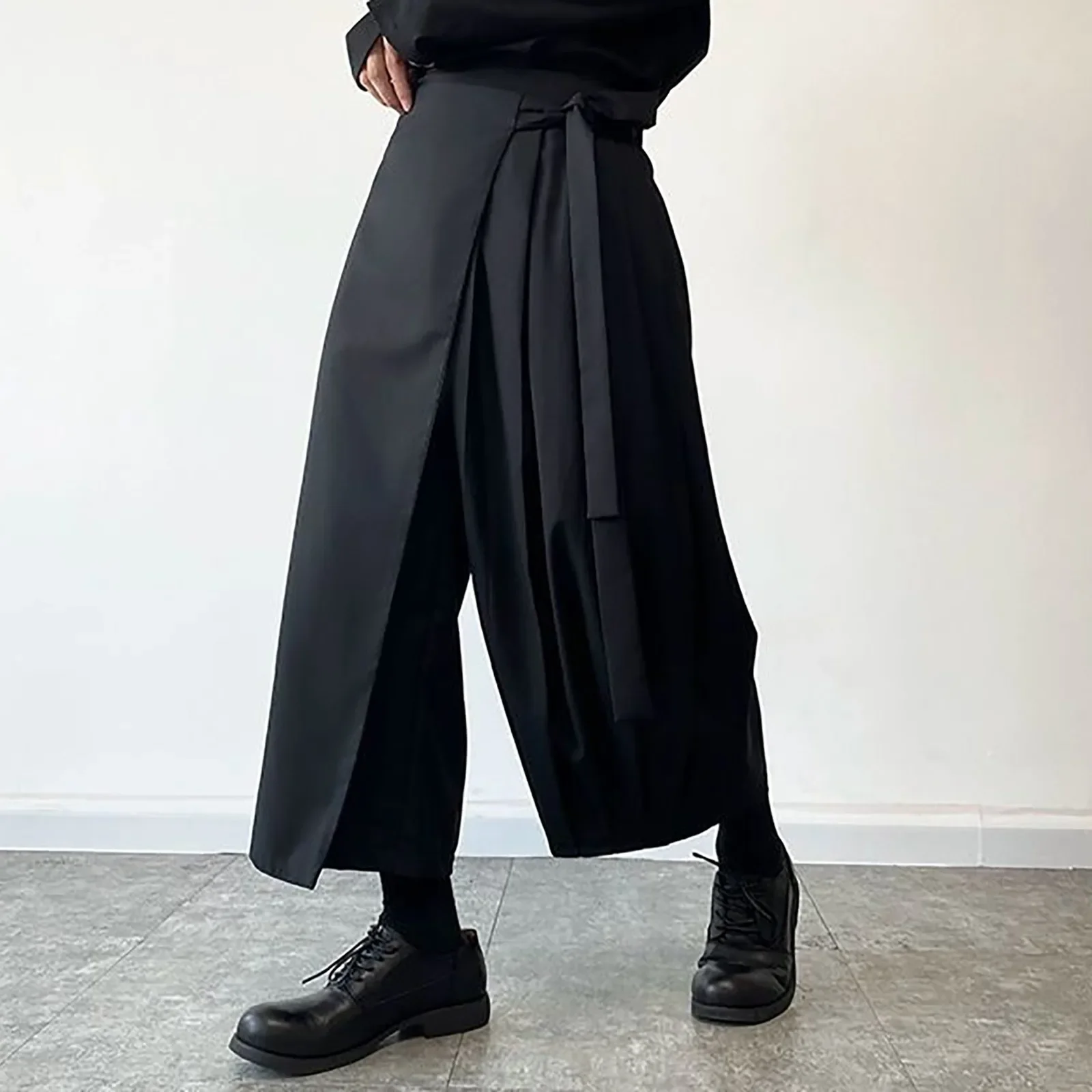 レトロダークスタイルメンズスカートパンツワイドレッグファッシ - Street Fashion Style Male のレビューと価格