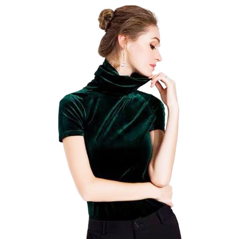 韓国ファッション レディース タートルネック 半袖 ベルベッ - Street Fashion Korean のレビューと価格
