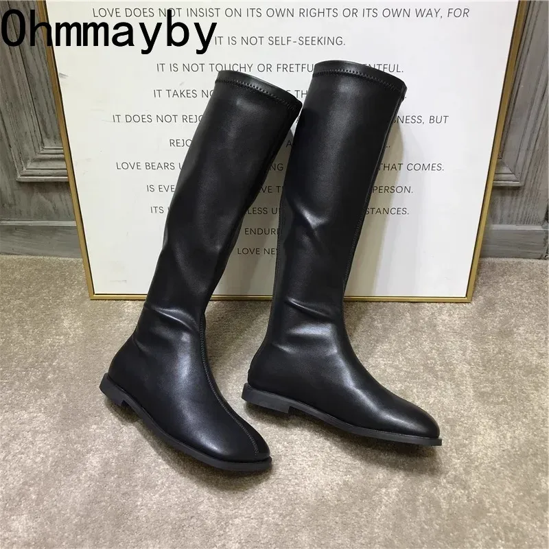 女性用ニーハイブーツ,スクエアトゥシューズ,ロングブーツ,モ - Street Fashion Korean のレビューと価格