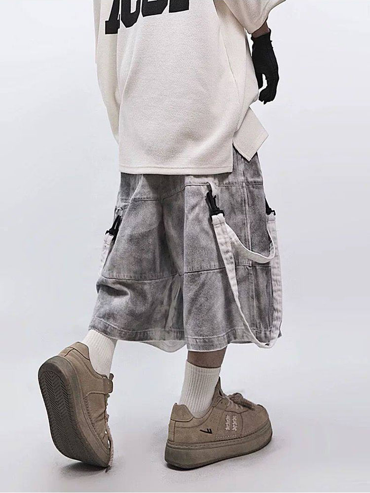 レトロヒップホップメンズリップドジーンズ夏アメリカンカジュア - Street Fashion Style Male のレビューと価格