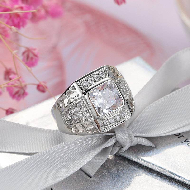 高級925スターリングシルバー ヒップホップ ラウンドキュー - Street Fashion Rings のレビューと価格