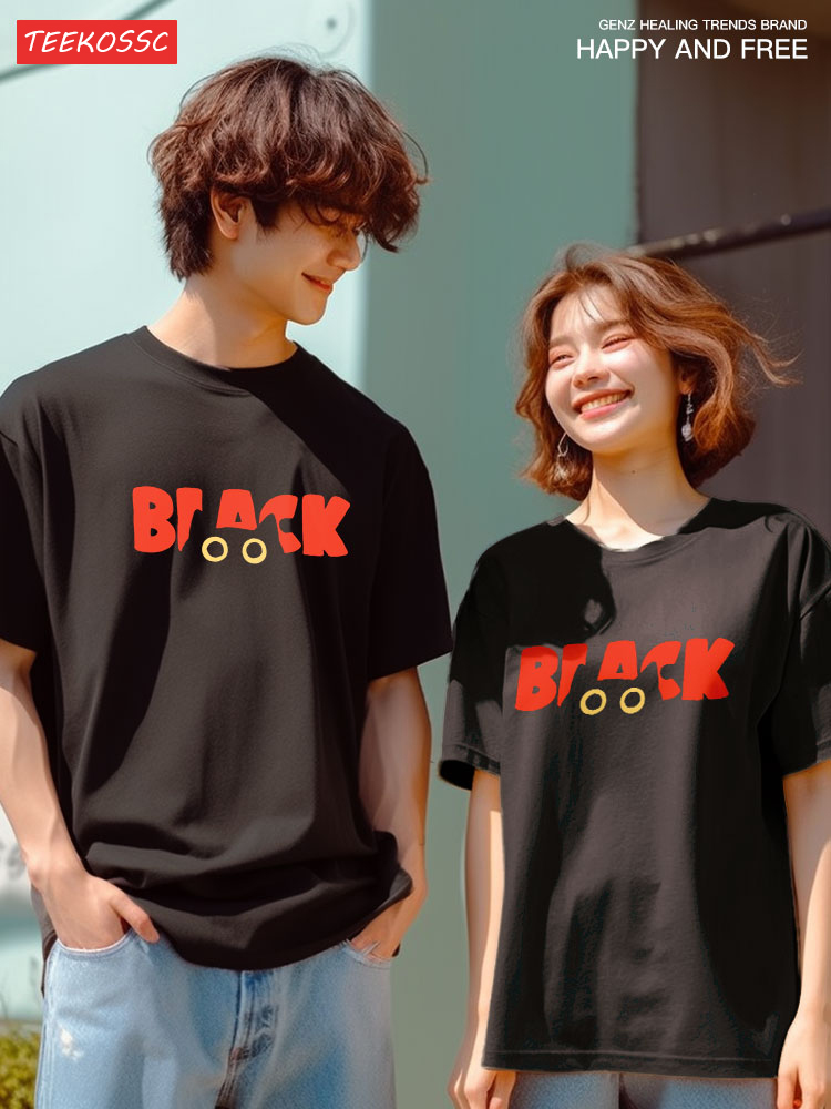 黒猫ファッションブランド純粋な綿ルーズ夏半袖 Tシャツ男性女 - Street Fashion Japan Brand のレビューと価格