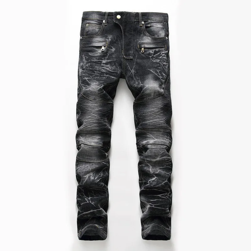 ジッパーポケット付きレトロなスタイルのジーンズ,ストレートデ - Street Fashion Style Male のレビューと価格